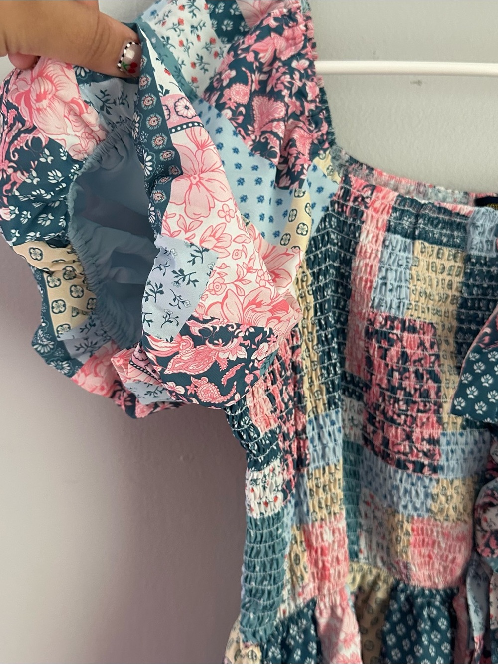 Simply southern tiered smocked patchwork midi / maxi dress xxl women’s nwt - Picture 4 of 11
